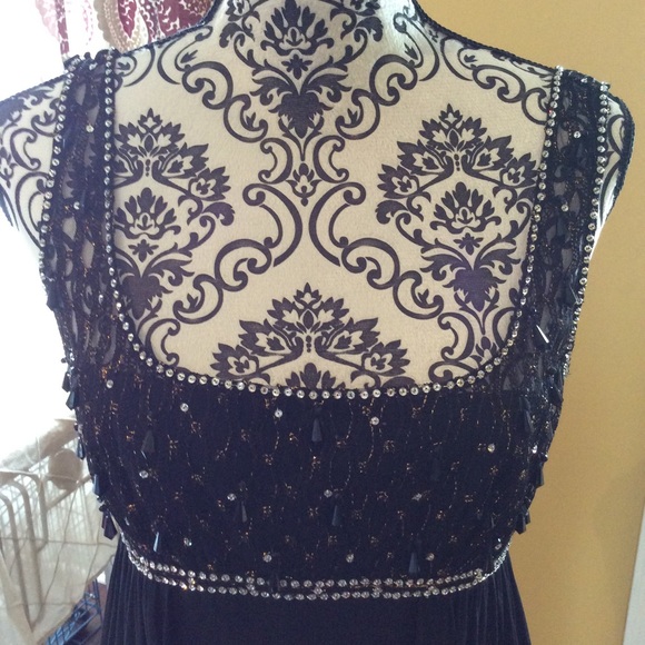 Authentic Marchesa Notte black silk blend 8 - Picture 4 of 5